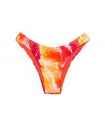 Tie-dye red / orange high leg bikini bottom - BOTTOM TIEDYE-RED HIGH-LEG