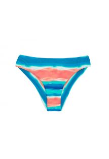 Blue and coral fixed scrunch bikini bottom - BOTTOM UPBEAT BANDEAU