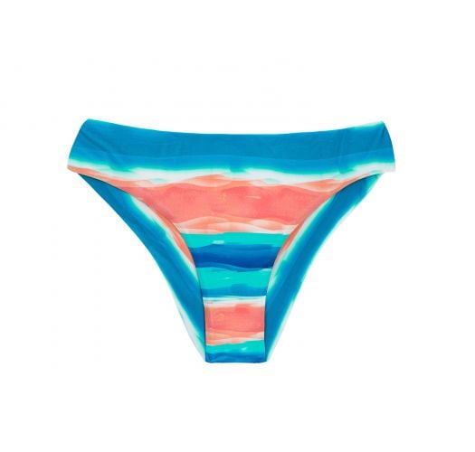 Blau/korallenrote feste Scrunch-Bikinihose - BOTTOM UPBEAT BANDEAU
