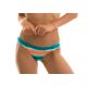Blue and coral fixed scrunch bikini bottom - BOTTOM UPBEAT BANDEAU