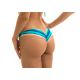 Blue and coral fixed scrunch bikini bottom - BOTTOM UPBEAT BANDEAU