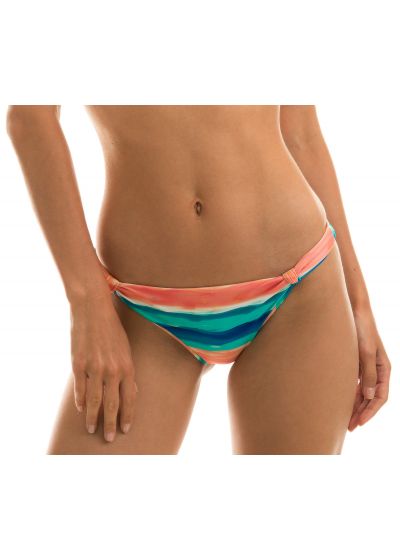 Blue / coral fixed sliding bikini bottom - BOTTOM UPBEAT CORTINAO