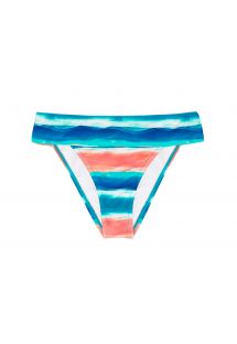 Niebiesko-koralowe figi do bikini z szerokim pasem - BOTTOM UPBEAT COS COMFORT