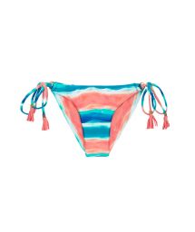 Blue & coral side-tied bikini bottom - BOTTOM UPBEAT INV COMFORT