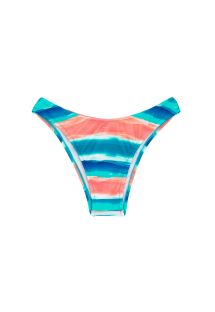 Blue and coral high-leg bikini bottom - BOTTOM UPBEAT RETO