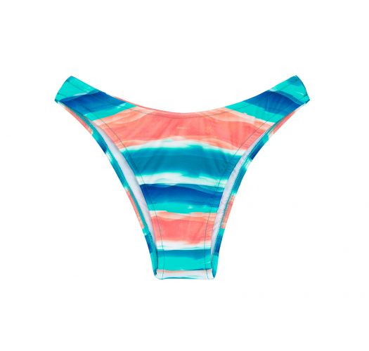 Blue and coral high-leg bikini bottom - BOTTOM UPBEAT RETO