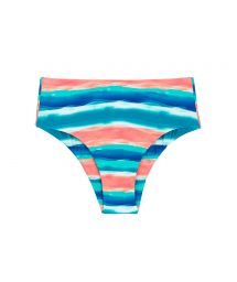 Blue and coral high-waist bikini bottom - BOTTOM UPBEAT RETO HOTPANT
