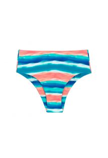 Blauw/koraalkleurige hoge taille bikinibroek - BOTTOM UPBEAT RETO HOTPANT