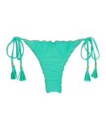 Water green scrunch thong bikini bottom with wavy edges - BOTTOM UV-ATLANTIS FRUFRU-FIO