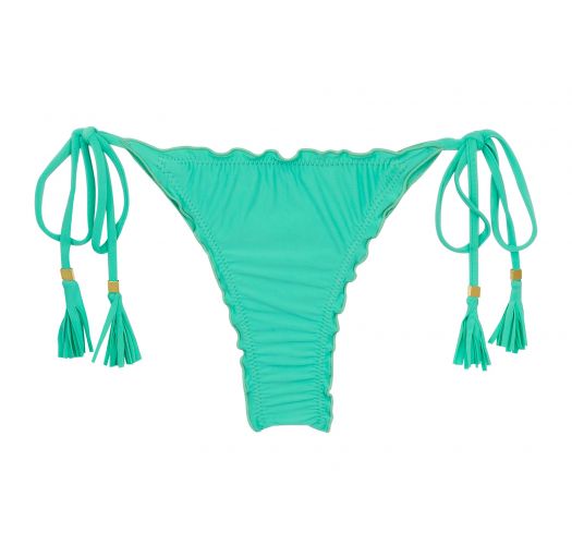 Slip bikini perizoma verde acqua, lacci laterali e bordi ondulati - BOTTOM UV-ATLANTIS FRUFRU-FIO