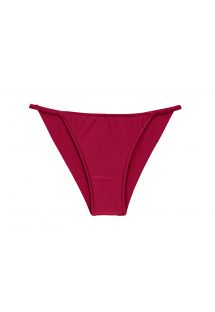 Slip bikini brasiliano sfacciato rosso rubino, fisso a strisce sottili sui fianchi - BOTTOM UV-DESEJO CHEEKY-FIXA