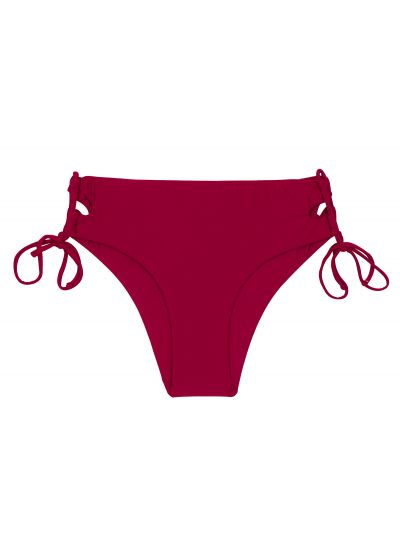 Garnet red Brazilian bikini bottom with double sides tie - BOTTOM UV-DESEJO MADRID