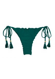 Dark green scrunch thong bikini bottom with wavy edges - BOTTOM UV-GALAPAGOS FRUFRU-FIO
