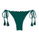 Dark green scrunch thong bikini bottom with wavy edges - BOTTOM UV-GALAPAGOS FRUFRU-FIO