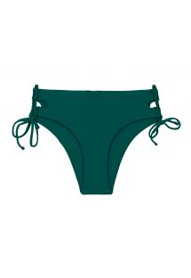 Slip bikini brasiliano vita alta verde scuro con laccetti doppi - BOTTOM UV-GALAPAGOS MADRID