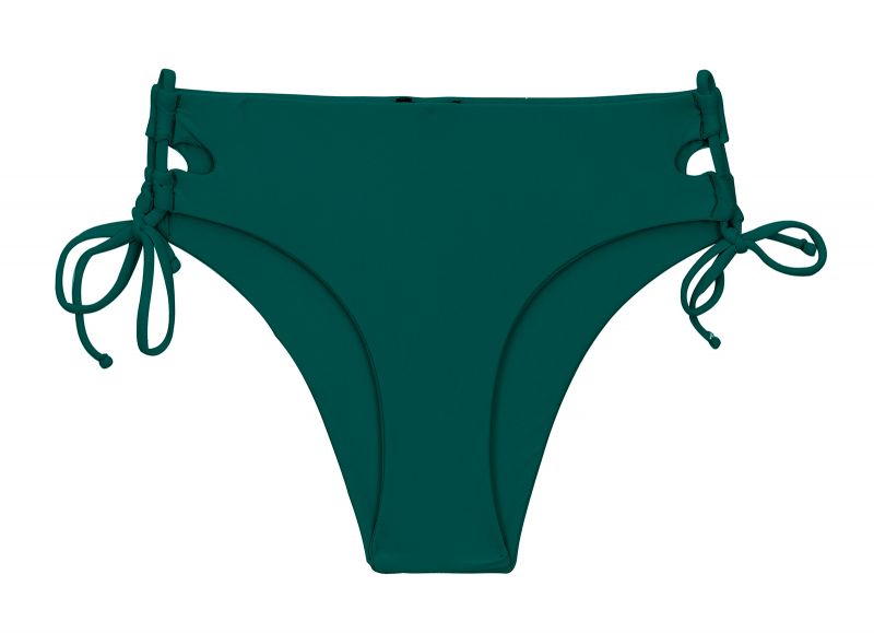 Dark green Brazilian bikini bottom with double sides tie - BOTTOM UV-GALAPAGOS MADRID