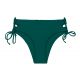 Slip bikini brasiliano vita alta verde scuro con laccetti doppi - BOTTOM UV-GALAPAGOS MADRID