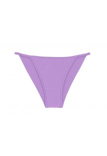 Slip bikini brasiliano sfacciato lilla, fisso a strisce sottili sui fianchi -