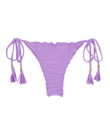 Lilac scrunch thong bikini bottom with wavy edges - BOTTOM UV-HARMONIA FRUFRU-FIO