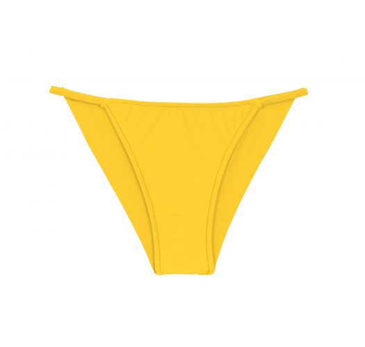 Slip bikini brasiliano sfacciato, giallo, fisso a strisce sottili sui fianchi - BOTTOM UV-MELON CHEEKY-FIXA