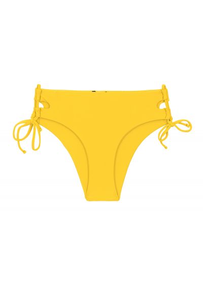 Yellow Brazilian bikini bottom with double side tie - BOTTOM UV-MELON MADRID