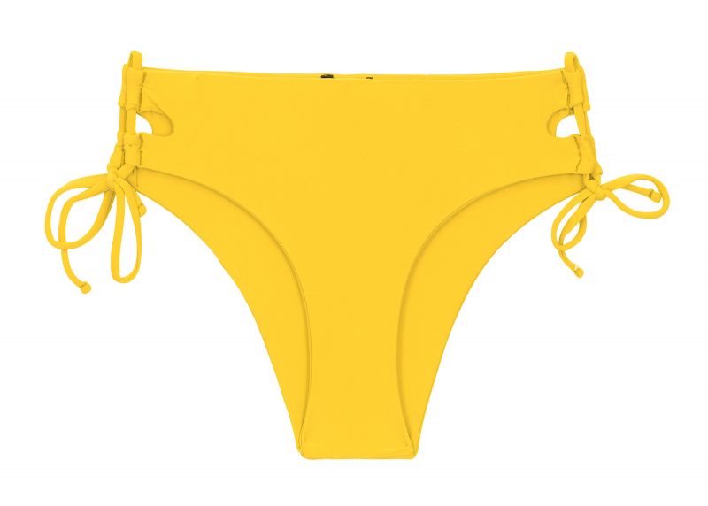 Yellow Brazilian bikini bottom with double side tie - BOTTOM UV-MELON MADRID