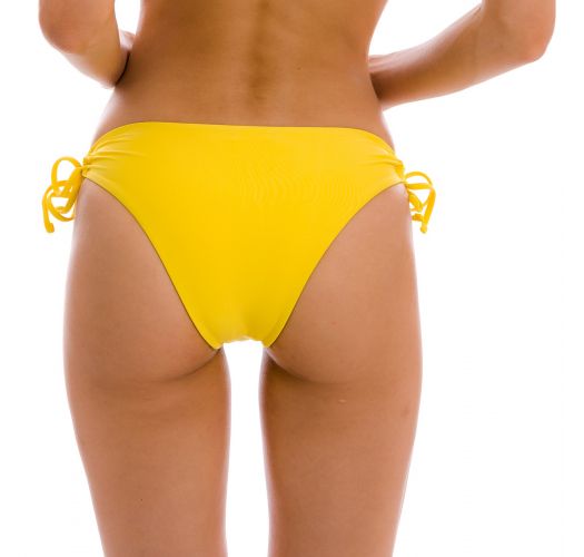 Geel Braziliaans strik bikinibroekje met dubbele zijbandjes - BOTTOM UV-MELON MADRID