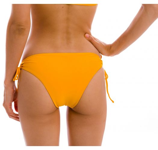 Orange Brazilian bikini bottom with double side tie - BOTTOM UV-PEQUI MADRID