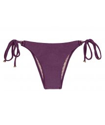 Accessorized iridescent purple Brazilian bikini bottom - BOTTOM VIENA INVISIBLE