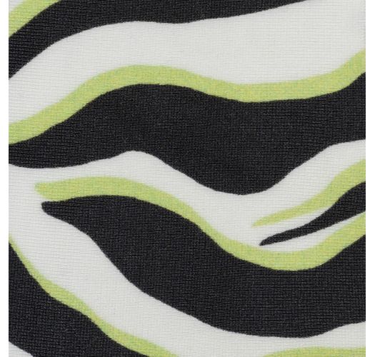 Czarno-białe figi stringi z tygrysim nadrukiem - BOTTOM WILD-BLACK FIO