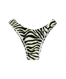 Black & white tiger print high-leg bikini bottom - BOTTOM WILD-BLACK HIGH-LEG