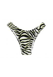 Black & white tiger print high-leg bikini bottom - BOTTOM WILD-BLACK HIGH-LEG