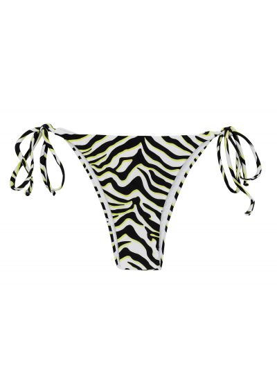 Black & white tabby Brazilian bikini bottom - BOTTOM WILD-BLACK IBIZA
