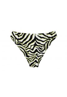 Prążkowane brazylijskie figi od bikini typu scrunch w kolorze biało-czarnym - BOTTOM WILD-BLACK NICE