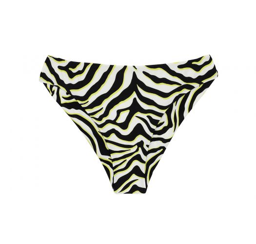 White & Black Tabby Scrunch Fixed Brazilian Bikini Bottom - Bottom Wild ...