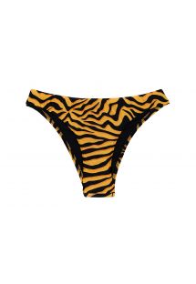 Braga de bikini, fijada, tejido plano, color negro y naranja - BOTTOM WILD-ORANGE ESSENTIAL