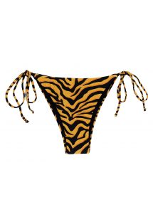 Slip bikini brasiliano tigrato nero e arancione - BOTTOM WILD-ORANGE IBIZA