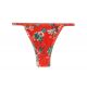 Red floral fixed Brazilian bikini bottom - BOTTOM WILDFLOWERS CALIFORNIA