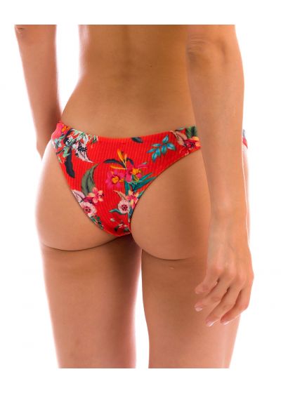 Red floral high-leg bikini bottom - BOTTOM WILDFLOWERS LISBOA