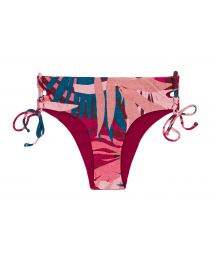 Pink & blue printed Brazilian bottom with double side tie - BOTTOM YUCCA MADRID