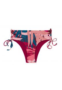 Pink & blue printed Brazilian bottom with double side tie - BOTTOM YUCCA MADRID