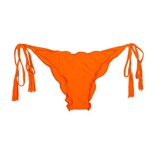 Slip di bikini scrunch arancione con pompon - CALCINHA AMBRA FRUFRU SOMBRERO