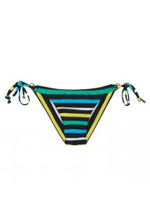 Colourful striped Brazilian bikini bottom with side ties - CALCINHA GALAXY CHEEKY