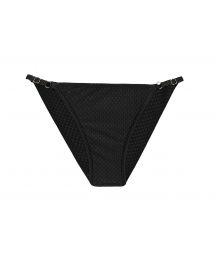 Adjustable black textured cheeky bikini bottom - BOTTOM CLOQUE PRETO CHEEKY COMFORT