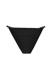 Czarne teksturowane i regulowane figi do bikini typu cheeky - BOTTOM CLOQUE PRETO CHEEKY COMFORT