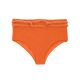 Orange textured high waist bikini bottom with twisted rope - BOTTOM ST-TROPEZ-TANGERINA HOTPANT-HIGH