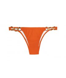 Dark orange bikini bottoms with rings - KING TRIO
