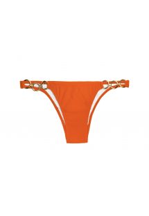 Slip di bikini arancione scuro con anelli - KING TRIO