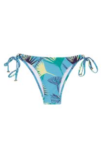 Blue graphic Brazilian side-tie bikini bottom - BOTTOM FLOWER GEOMETRIC TRANSPASSADO