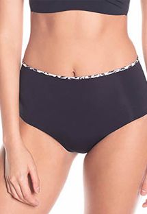Black / printed reversible high-waist bikini bottom - BOTTOM SIERRA BLACK NIGHT